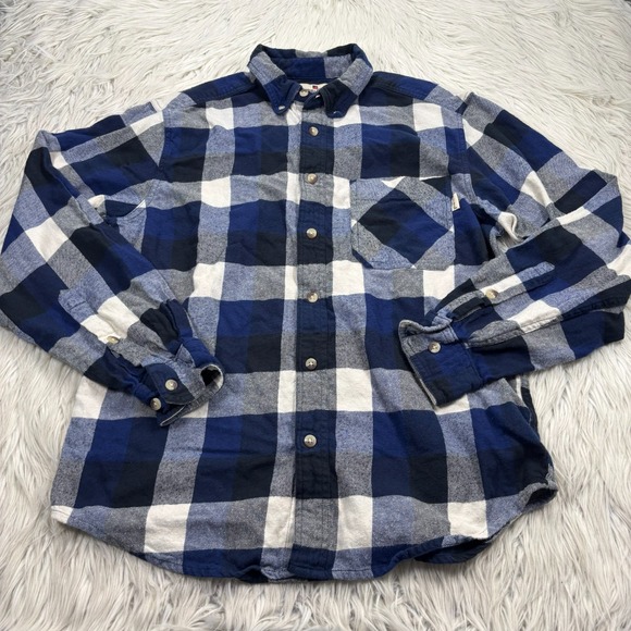 Woolrich Other - Woolrich Men's M Blue Buffalo Plaid Flannel Button Down Shirt Cabincore Fall